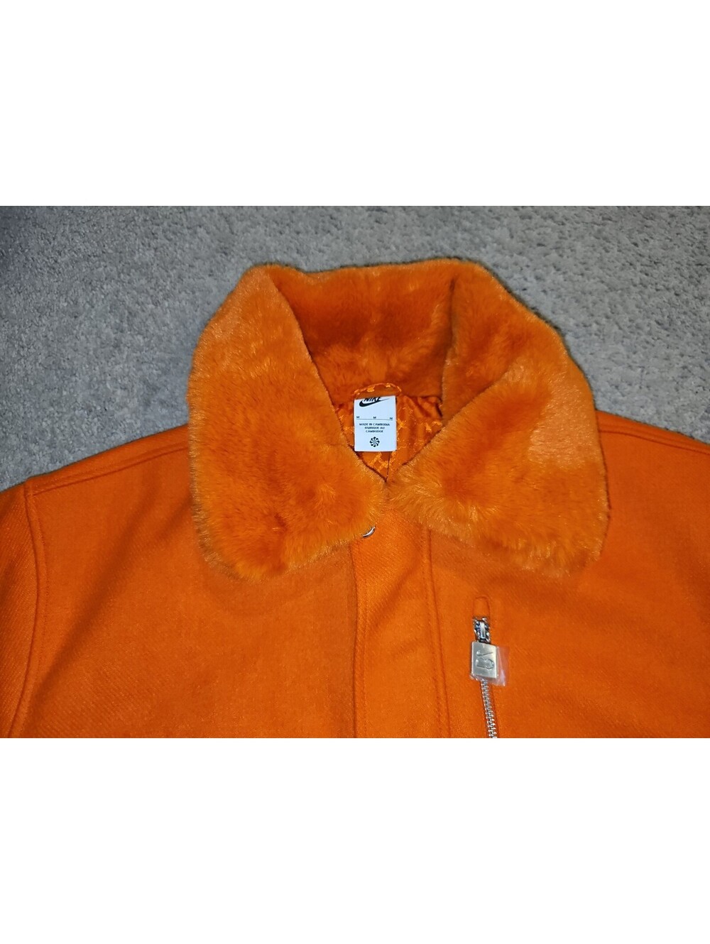 NEW Nike Naomi Osaka Full Zip Varsity Wool Jacket Orange Size Medium HV2058-893 - Picture 4 of 9